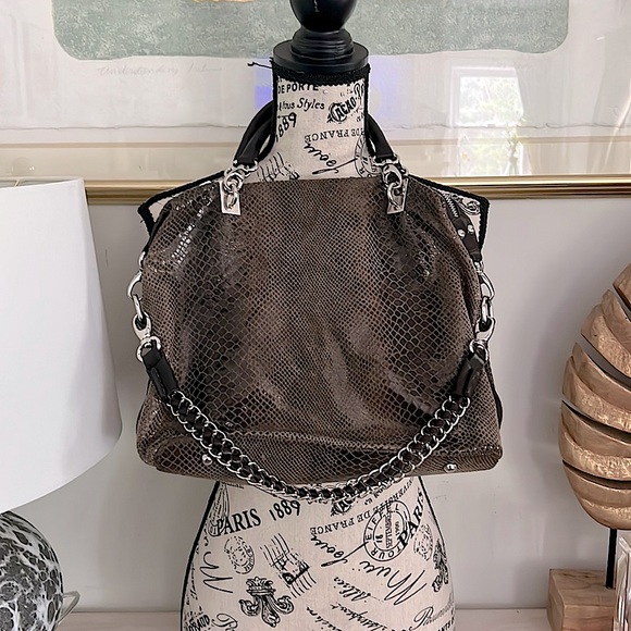 Vera Pelle Handbags - Vera pelle Genuine Leather Snake skin Top handle bag